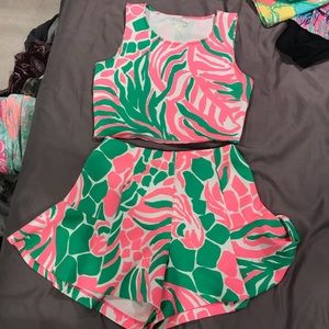 EUC Lilly Pulitzer crop top set
